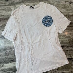 Express Men’s White Tee with Blue Circle Design